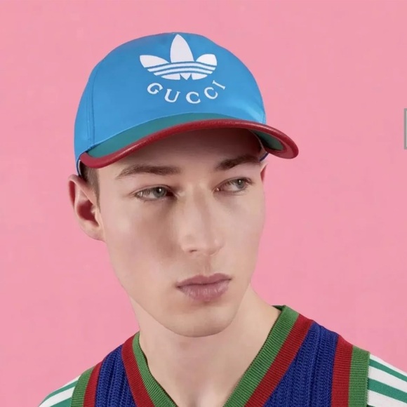 Authentic Adidas X Gucci Blue Trefoil Baseball Mens Hat (Small) 57cm - Picture 3 of 10